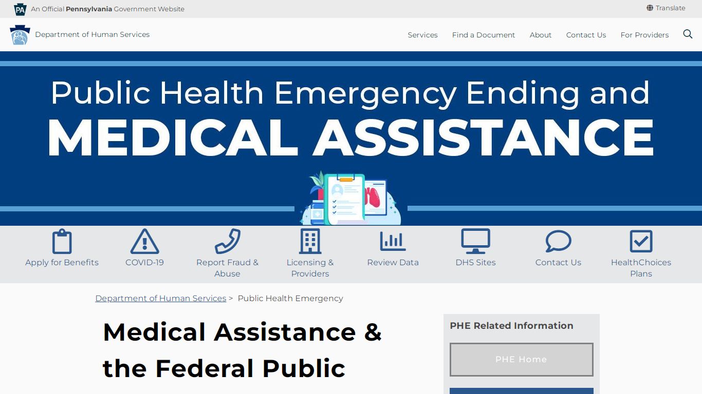 Public Health Emergency and Medical Assistance - Department of Human ...