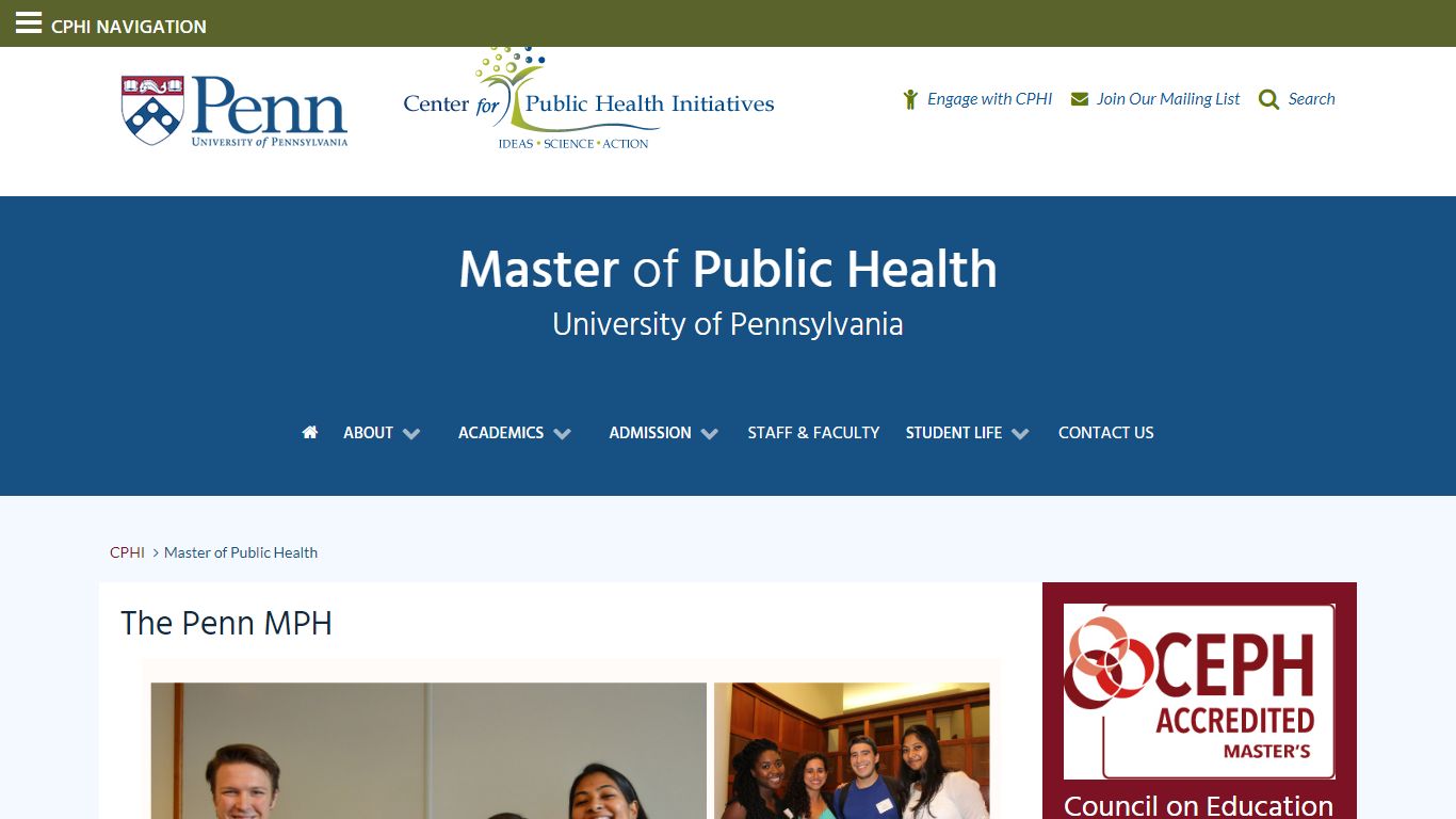 Home | Master of Public Health | Center for Public Health Initiatives ...