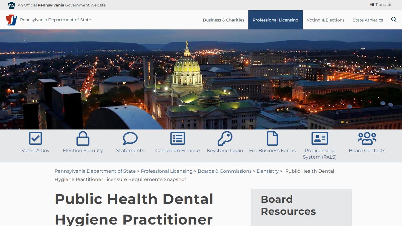 Public Health Dental Hygiene Practitioner - Pennsylvania Department of ...
